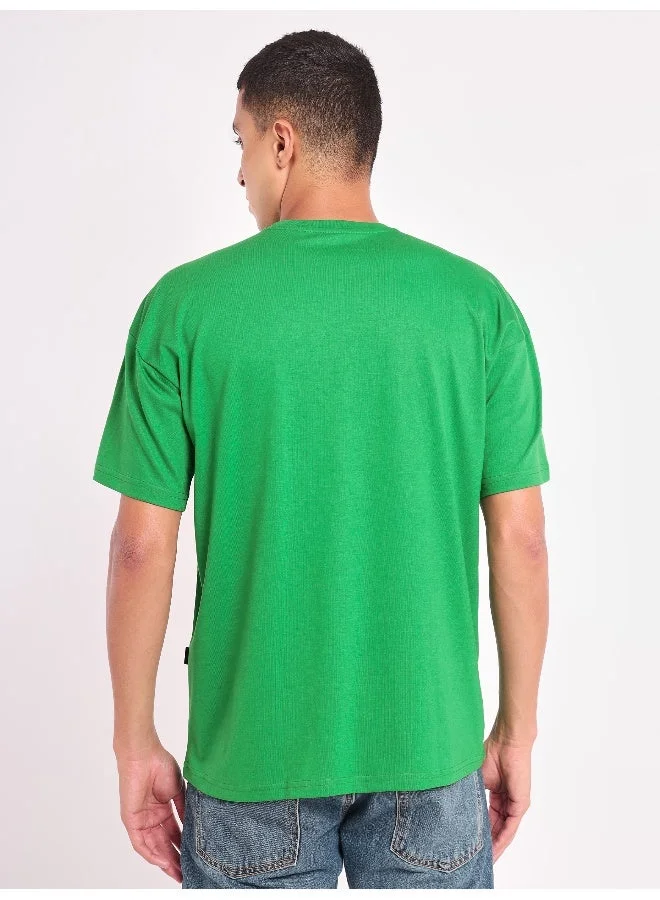 Beyoung Teach Peace Printed Oversized T-shirt for Men